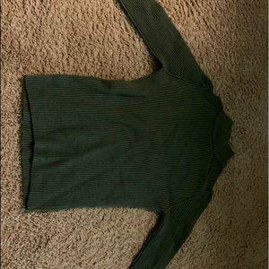 Army green turtle neck